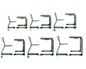 Nr. 1187: Skolembler/undervisningsmbler. Sdehjder og tilsvarende bordhjder: 34/48, 38/64, 42/70, 46/76, 50/82 cm. Alle stole og borde er farvemrkede.