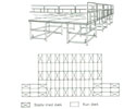 Nr. 1585: Fold og St (Fold-N-Set). Systemet er hurtigt at montere og konomisk.
X Letvgtsstativer i alu, som foldes fladt sammen for minimum af plads.Ml dk: 122x244 eller 91x244 cm.
X Let indstillelig i hjden for total total flexibilitet. Stativ fs i 6 hjde varianter: 1: kun 30, 2: 40-50-60, 3: 60-70-80-90, 4: 90-100-110-120, 5: 100-110-120-130-140-150-160, 6: 120-130-140-150-160-170-180 cm. Stilleskruer i ben.
X Brobygning i alle retninger med lse dk, hvilket reducerer antallet af understel og giver fri plads nedenunder for opbevaring etc.
X Hurtig opstilling. En tribune p 225 m2 kan sttes op af 4 mand p 90 minutter.