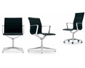 Nr. 1633: UNA chair er en aluminium group stoleserie i meget høj kvalitet og design - men til priser de fleste kan være med til. En ny klassiker. Stellet er i presstøbt aluminium poleret, forkromet eller epxybehandlet i farve. Sæde og ryg leveres i forskellige stofpolstringer eller læderpolstringer i tynd version eller i tyk soft version. Desuden leveres den i net-væv fast eller elastisk i forskellige farver. Fås med eller uden armlæn. Den 4- benede gæste/konferencestol har automatisk returmekanisme til udgangspositionen hvilket altid sørger for pæn orden. Den 5- benede stol fås med højdeindstilling og med en ændring under stolesædet også med vægtjusterbar vippemekanisme. Hjul for hårde eller bløde gulve samt med glidere. Mål for 4 -benet stol lav/høj og uden/med armlæn:
H 92/108, soft 95/111, SH 45/soft 48, B 51/60, D 57/60 cm. Mål for 5-benet justerbar stol lav/høj og uden/med armlæn: H 88-101/104-117, SH 42-55, soft 45-58, B 51/60, D 57/60, soft 60/63 cm. Design: ICF. Foto viser  UNA med tynd polstring og version lav og høj ryg.