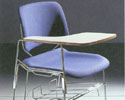 Nr. 762: MATRIX system stablestol er en elegant designet multifunktionel stol, som med sit specielle ergonomiske sde og rygudformning byder p optimal siddekomfort og en helt enestende stabletthed. Den lette, elegante stol har en stelstyrke (10 rs garanti), der gr den lige velegnet til brug i konferencelokaler, multisale, kantiner m.v. hvor inventaret tit er udsat for hrdhndet behandling. Fs i pp kunststof i 18 farver samt i helpolstret version ogs bagside ryg og med  pp ryg samt polstret sde. Stel i 11 mm forkromet massivstl eller i epoxy farver. Tilbehr som kobling, skriveplade h & v, trdkurv,nummerering, stablevogn for 45 stk pp stole/eller 20 med polstring. Ml stol: H: 82 cm., B: 49,5 ( 51,5 koblet), B: 65 (armstol), D: 52 cm.
Design: Thomas A Tolleson.