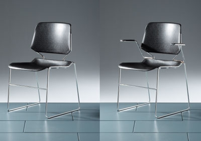 Nr. 761: MATRIX system stablestol er en elegant designet multifunktionel stol, som med sit specielle ergonomiske sde og rygudformning byder p optimal siddekomfort og en helt enestende stabletthed. Den lette, elegante stol har en stelstyrke (10 rs garanti), der gr den lige velegnet til brug i konferencelokaler, multisale, kantiner m.v. hvor inventaret tit er udsat for hrdhndet behandling. Fs i pp kunststof i 18 farver samt i helpolstret version ogs bagside ryg. Fs ogs med inderside polstret sde- eller sde/ryg pad. Stel i 11 mm forkromet massivstl eller i epoxy farver. Tilbehr som kobling, skriveplade h & v, trdkurv,stablevogn for 45 stk pp stole/eller 20 med polstring og p gulv 15 stk i pp.. Ml stol: H: 82 cm., B: 49,5 ( 51,5 koblet), B: 65 (armstol), D: 52 cm.
Design: Thomas A Tolleson.